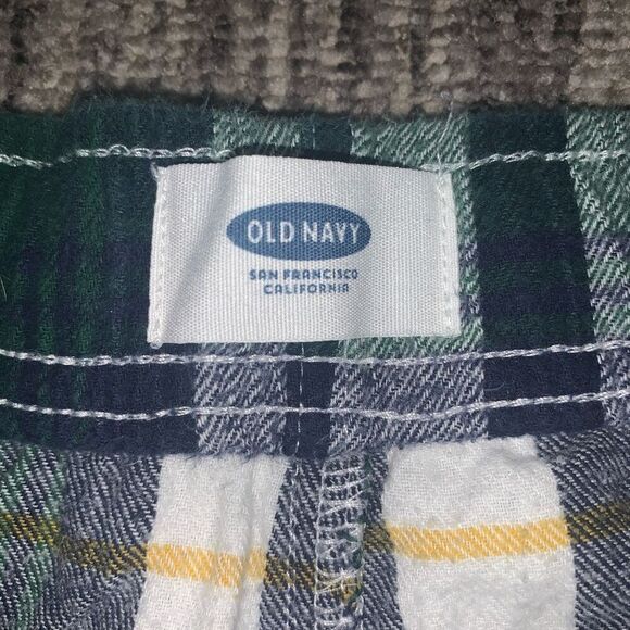Old Navy Mens Size Large Drawstring Waist Pajama Lounge Pants Green White Plaid - Picture 2 of 6